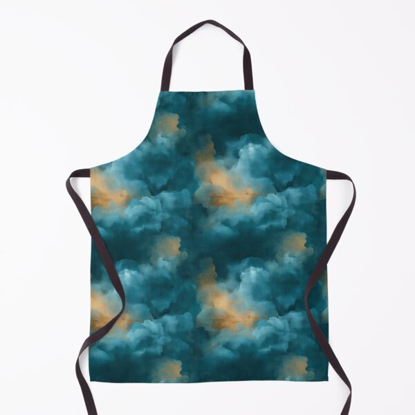 Item preview, Deep Teal and Amber Painterly Abstract Seamless Pattern designed and sold by Moisky Patterns.
