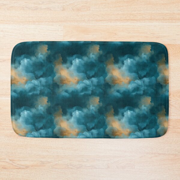 Item preview, Deep Teal and Amber Painterly Abstract Seamless Pattern designed and sold by Moisky Patterns.
