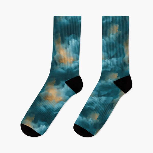 Item preview, Deep Teal and Amber Painterly Abstract Seamless Pattern designed and sold by Moisky Patterns.