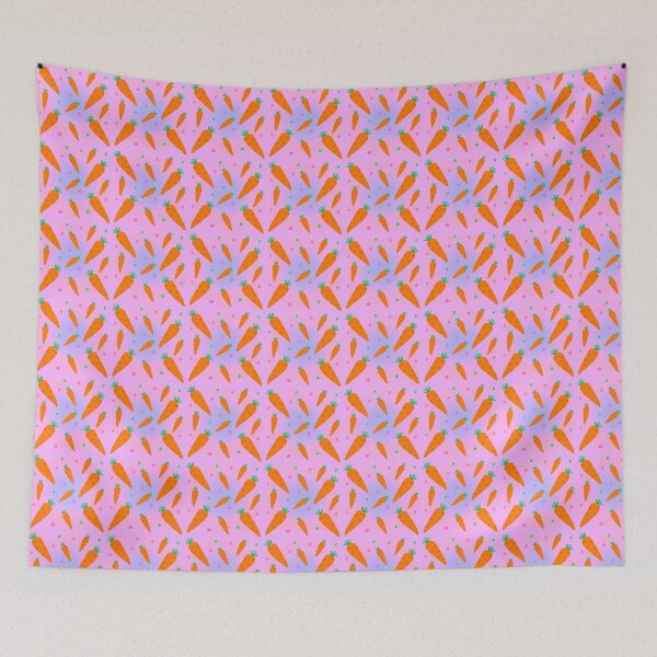 Item preview, Cute Carrot Pattern | Kawaii Orange Carrots with Pink Hearts | Pastel Easter Bunny Aesthetic Seamless Design ?? designed and sold by Courts-Cooks.