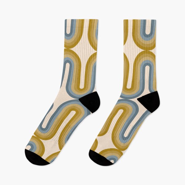 Item preview, Retro Mid Century Modern - Mustard Gold and Dusty Blue designed and sold by JMgraphic.