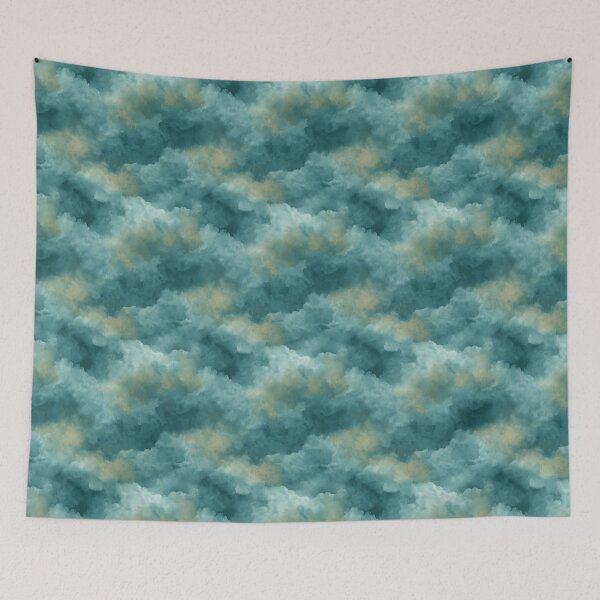 Item preview, Teal Atmospheric Abstract Cloud Seamless Pattern designed and sold by Moisky Patterns.