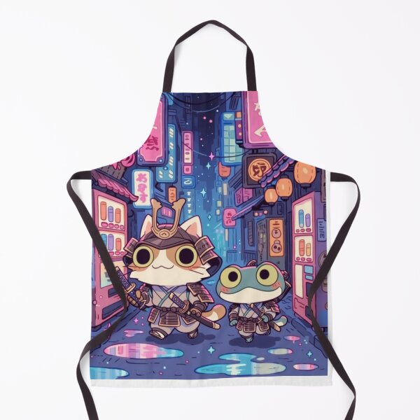 Item preview, Samurai Cat and Frog Riding Dragon - Epic Japanese Duo Warrior Art designed and sold by De Aqui y de Alla Studio.