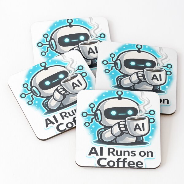 Item preview, AI Runs on Coffee Shirt – Funny Tech Robot Caffeine Tee designed and sold by GaliciaCity.