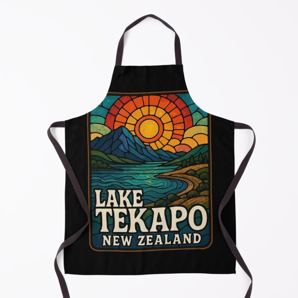 Item preview, Lake Tekapo New Zealand Landscape Stained Glass designed and sold by TomFrontierArt.