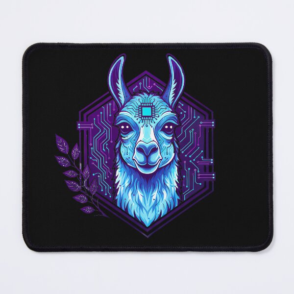 Item preview, Cyber Llama Tech Art - Futuristic Neon Circuit Andean Wildlife Illustration designed and sold by AbulailArt.
