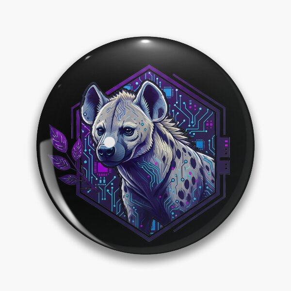 Item preview, Cyber Hyena Tech Logo - Neon Circuit Cyberpunk Wildlife designed and sold by AbulailArt.