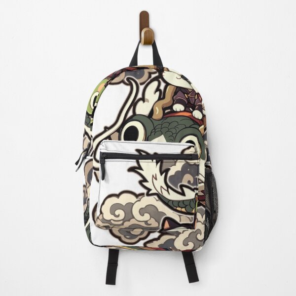 Item preview, Samurai Cat and Frog Riding Dragon - Epic Japanese Duo Warrior Art designed and sold by De Aqui y de Alla Studio.
