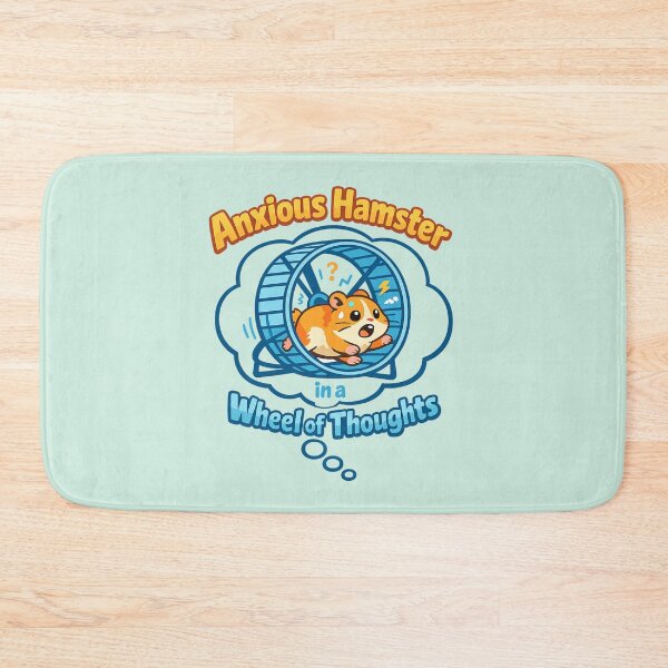 Item preview, Anxious Hamster Overthinking | Wheel of Thoughts Funny Anxiety Cartoon designed and sold by PopCulturePixel.