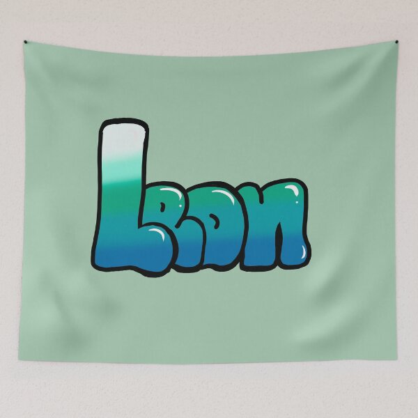 Item preview, Leon name in Aqua blue graffiti calligraphy Top 10 unique personalized gifts for boys and men named Leon designed and sold by Artonmytee.