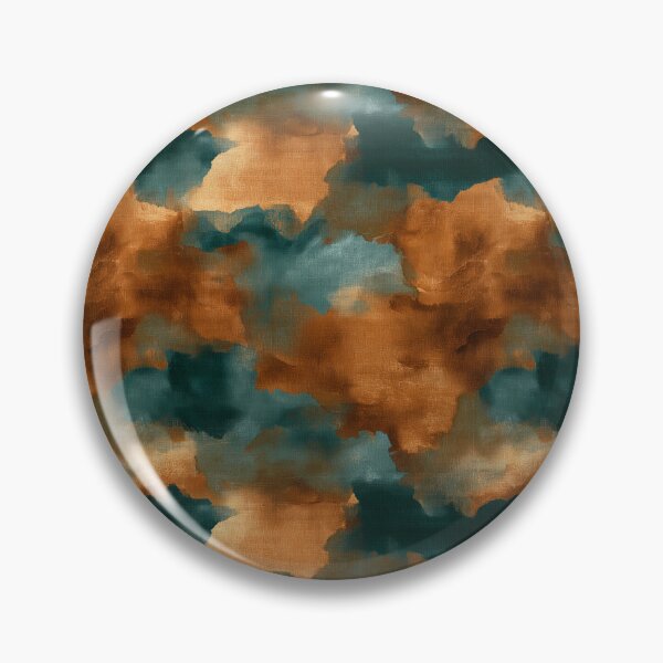 Item preview, Burnt Orange and Teal Abstract Painterly Seamless Pattern designed and sold by Moisky Patterns.