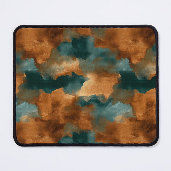 Item preview, Burnt Orange and Teal Abstract Painterly Seamless Pattern designed and sold by Moisky Patterns.