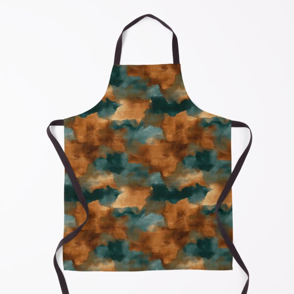 Item preview, Burnt Orange and Teal Abstract Painterly Seamless Pattern designed and sold by Moisky Patterns.