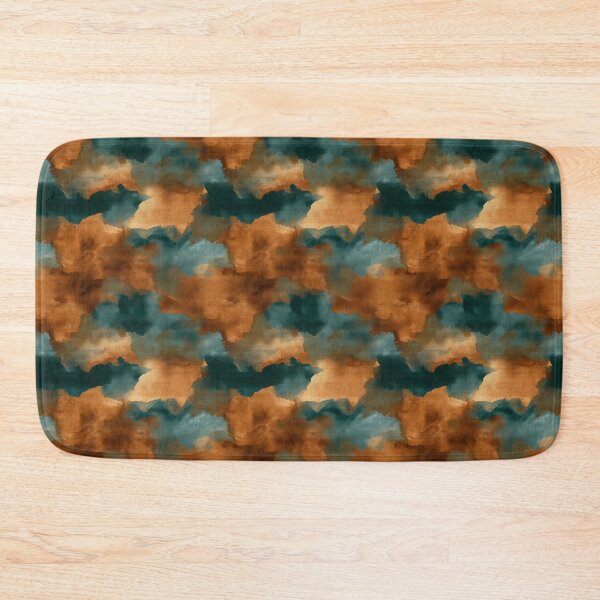 Item preview, Burnt Orange and Teal Abstract Painterly Seamless Pattern designed and sold by Moisky Patterns.