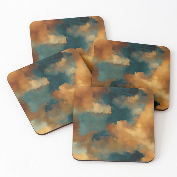 Item preview, Burnt Orange Atmospheric Abstract Texture with Teal designed and sold by Moisky Patterns.