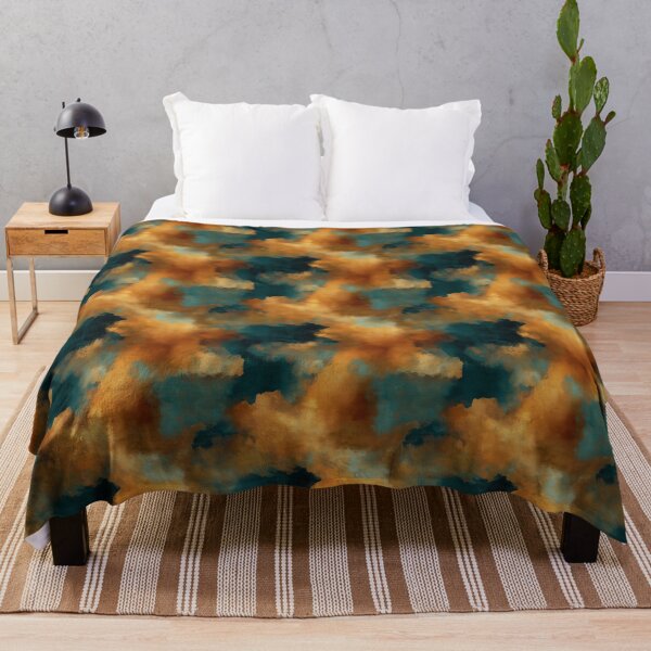 Item preview, Burnt Orange Atmospheric Abstract Texture with Teal designed and sold by Moisky Patterns.