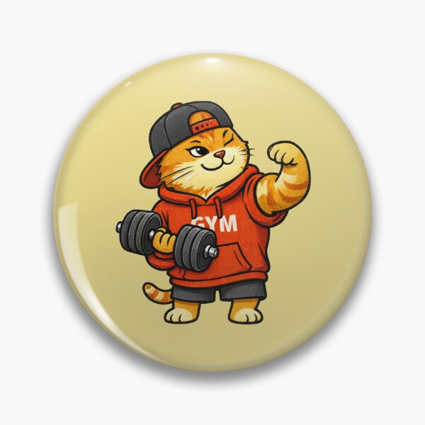 Item preview, Gym Lover Cat – Funny Fitness Cat Mascot Lifting Dumbbell Streetwear Cartoon designed and sold by ColorSplash123.