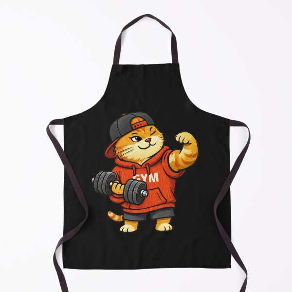 Item preview, Gym Lover Cat – Funny Fitness Cat Mascot Lifting Dumbbell Streetwear Cartoon designed and sold by ColorSplash123.