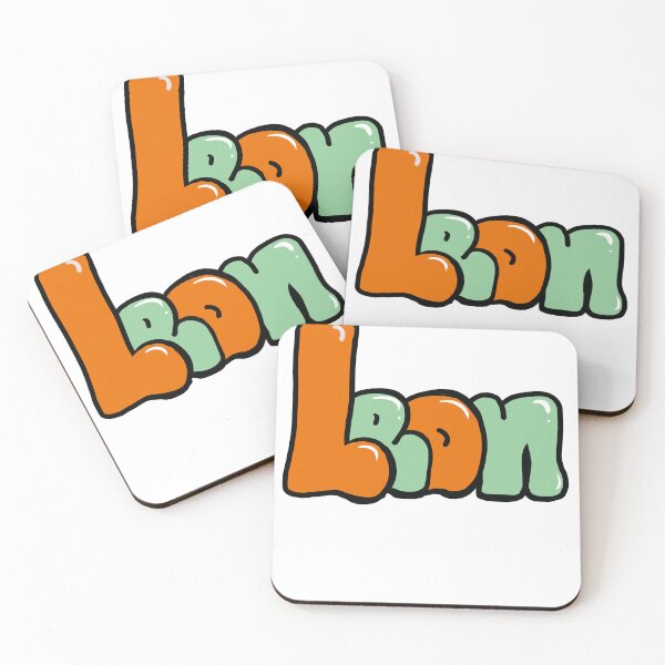 Item preview, Leon name in Aqua orange and sage green graffiti calligraphy Top 10 unique personalized gifts for boys and men named Leon designed and sold by Artonmytee.