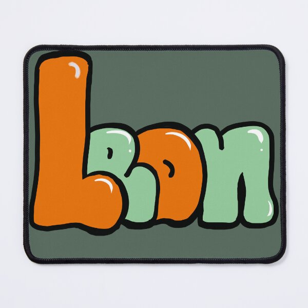 Item preview, Leon name in Aqua orange and sage green graffiti calligraphy Top 10 unique personalized gifts for boys and men named Leon designed and sold by Artonmytee.