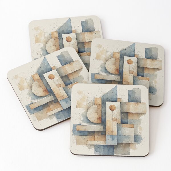 Item preview, Abstract Earth Tone Geometric Watercolor Art designed and sold by alizye.