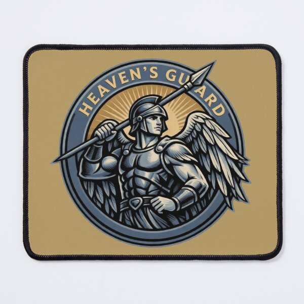 Item preview, Heaven's Guard Cherub Warrior Emblem – Celestial Spear Angel Vintage Heraldic Design designed and sold by SilentPowerArt.