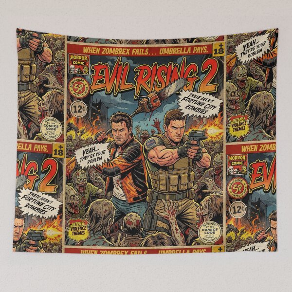 Item preview, Evil Rising 2 Horror Gaming Vintage Comic Cover Art designed and sold by Back2Collage.