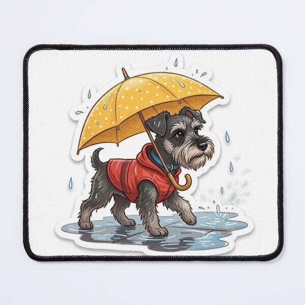 Item preview, Schnauzer in rain designed and sold by GIR .