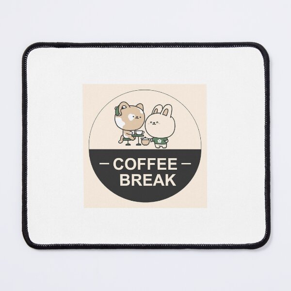 Item preview, Kawaii Cat and Bunny Coffee Break Sticker - Cute Animal Cafe Badge designed and sold by lalit0767.