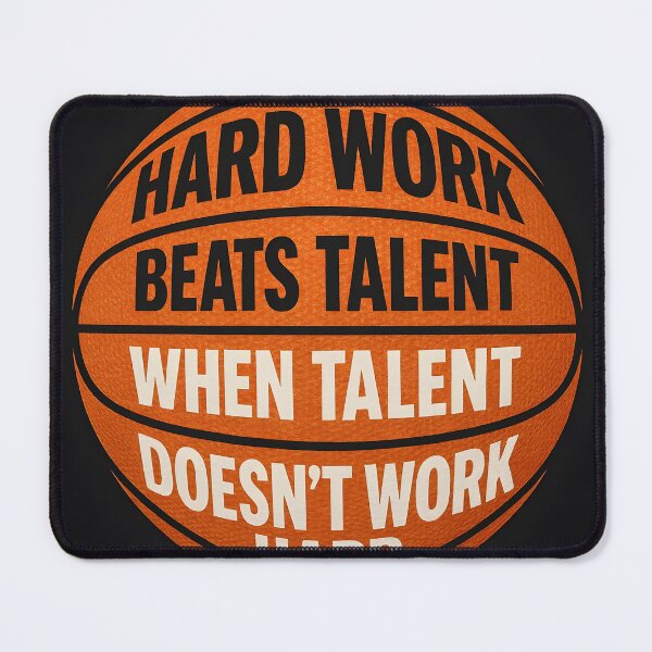 Item preview, Hard Work Beats Talent Basketball Motivational Poster, Sports Typography Wall Art Print, Athlete Gift designed and sold by GoldenVerseArt.