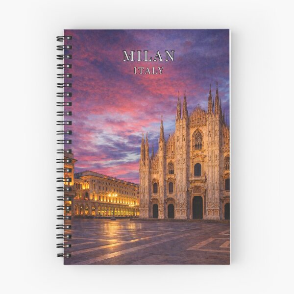 Item preview, Milan Italy Travel Poster – Duomo di Milano Cathedral Square at Sunset | Vintage European Architecture Wall Art designed and sold by PopChaosStudio.