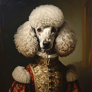 Artwork thumbnail, Royal Standard Poodle Renaissance Portrait by Rutvain