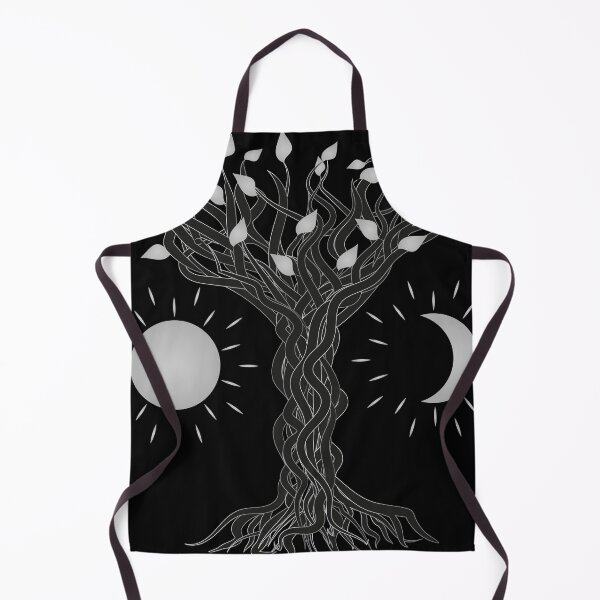 Item preview, Twisted Tree with Sun and Moon – Silver Metal Gradient Nature Design designed and sold by ZorianArt.