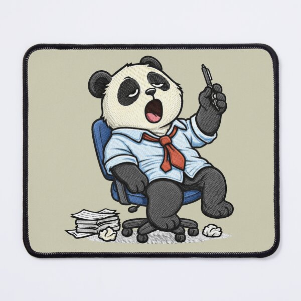 Item preview, Lazy Office Panda – Funny Tired Office Worker Panda Cartoon Mascot designed and sold by ColorSplash123.