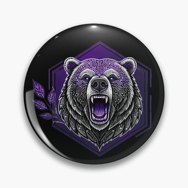 Item preview, Cyber Bear Tech Art - Futuristic Neon Circuit Grizzly Illustration designed and sold by AbulailArt.