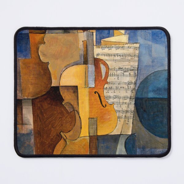 Item preview, Cubist Violin Abstract Wall Art – Modern Music Collage designed and sold by art2print.