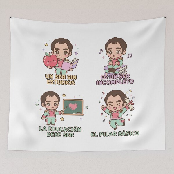 Item preview, Simón Bolívar Chibi Maestro - 1988 Retro Japanese Fancy Aesthetic - Education Quote designed and sold by elglotonmusical.