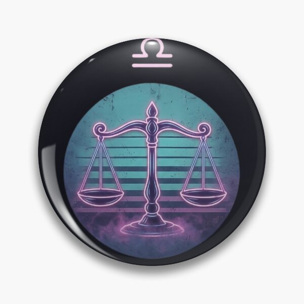 Item preview, Libra Zodiac Sign — Neon Scales of Justice Astrology Art designed and sold by DPSz.
