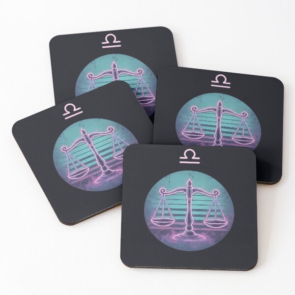 Item preview, Libra Zodiac Sign — Neon Scales of Justice Astrology Art designed and sold by DPSz.