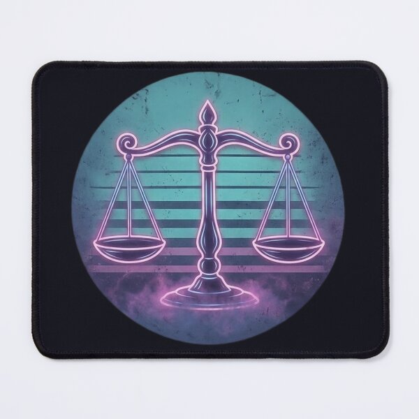 Item preview, Libra Zodiac Sign — Neon Scales of Justice Astrology Art designed and sold by DPSz.