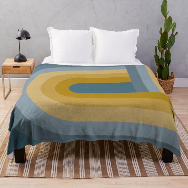 Item preview, Rainbow Retro Arch - Mustard Gold Green and Dusty Blue designed and sold by JMgraphic.