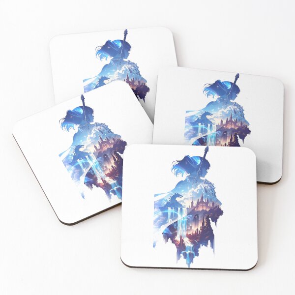 Item preview, Celestial Knight Dreamscape – Fantasy Anime Warrior Double Exposure Art designed and sold by Dyan4.