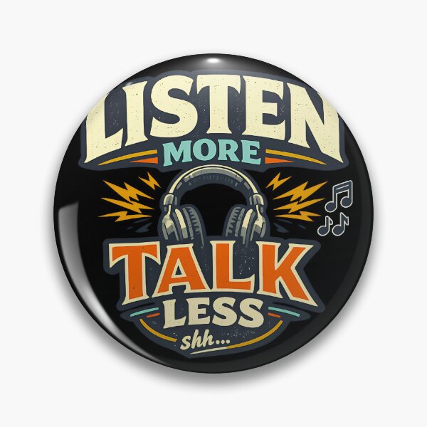 Item preview, Listen More Talk Less Funny Headphones Music Humor Design designed and sold by TeeTimeTreasure.
