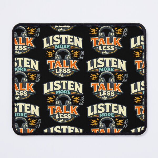 Item preview, Listen More Talk Less Funny Headphones Music Humor Design designed and sold by TeeTimeTreasure.