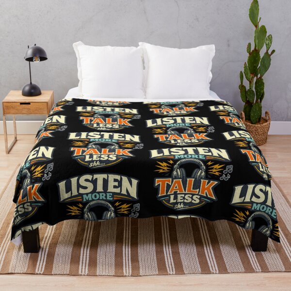 Item preview, Listen More Talk Less Funny Headphones Music Humor Design designed and sold by TeeTimeTreasure.