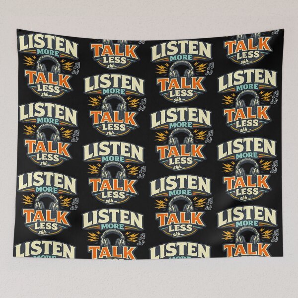 Item preview, Listen More Talk Less Funny Headphones Music Humor Design designed and sold by TeeTimeTreasure.