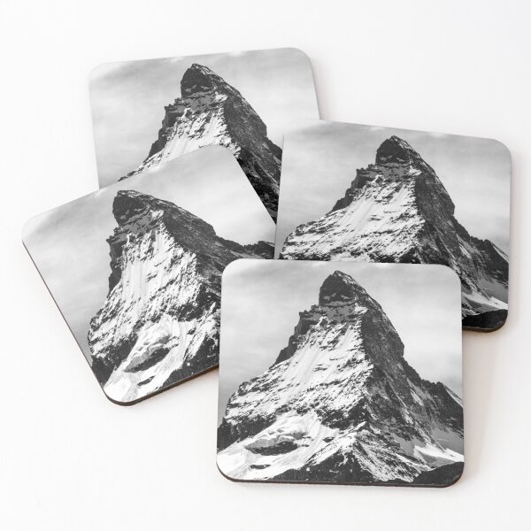 Item preview, Winter summit of the Matterhorn, Zermatt, Switzerland vintage black and white photograph poster art print designed and sold by Astrid Arkhangelsky.