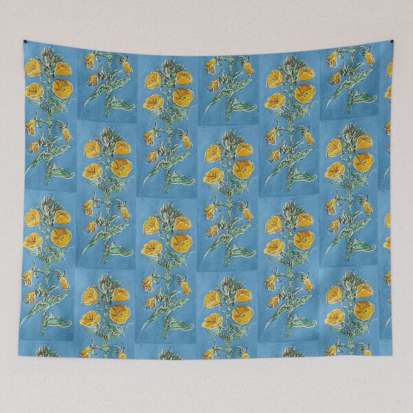 Item preview, evening primrose Hand Painted Field Journal Illustration designed and sold by HouseplantsAndScamps.