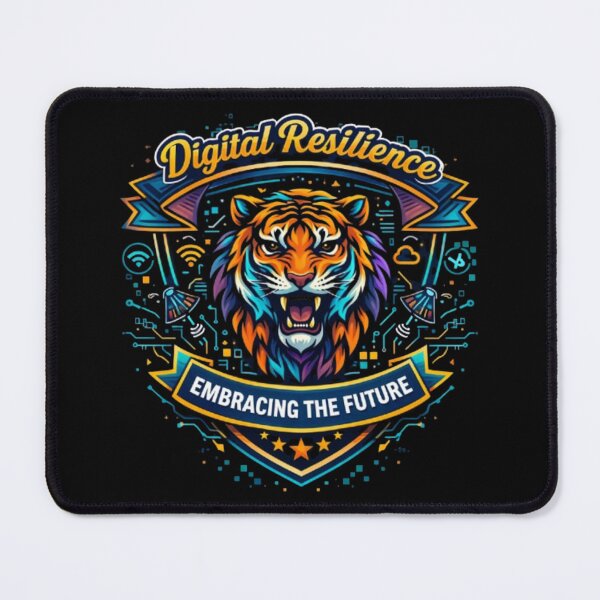 Item preview, Digital Resilience – Embracing the Future Tech Tiger Emblem designed and sold by Dogandesighn.