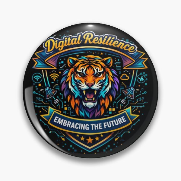 Item preview, Digital Resilience – Embracing the Future Tech Tiger Emblem designed and sold by Dogandesighn.